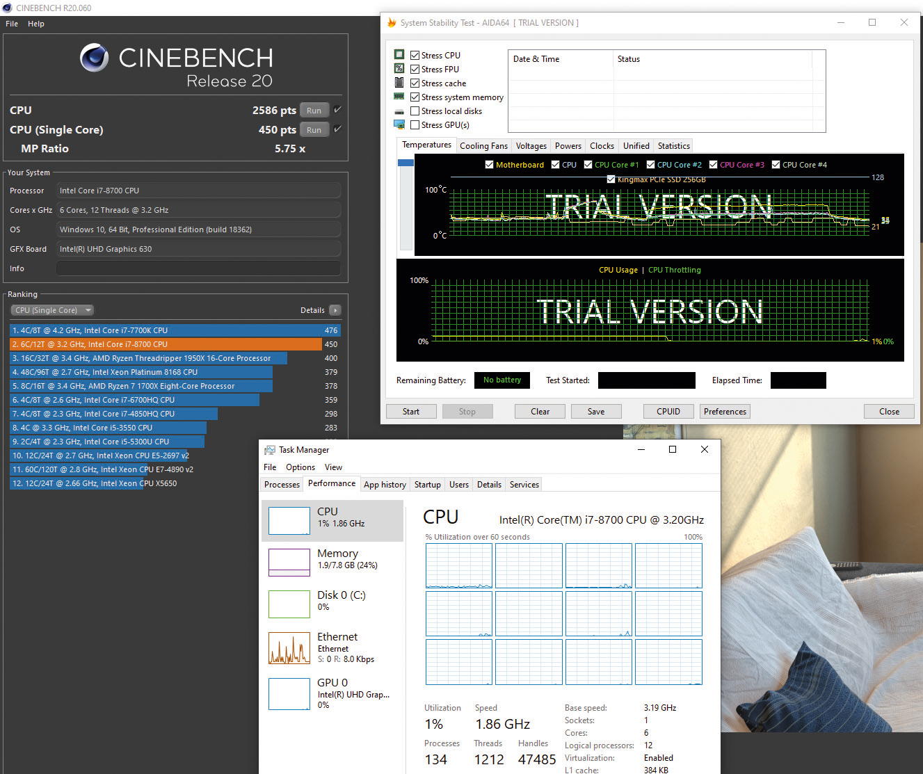 Shuttle DX370 Cinebench R20