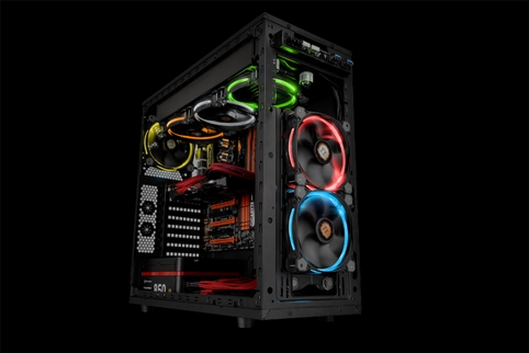 Thermaltake Riing 12 LED RGB Radiator Fan TT Premium Edition Installed in Chassis