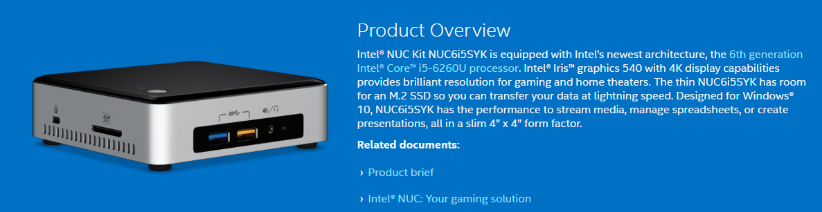 Intel NUC NUC6i5SYK