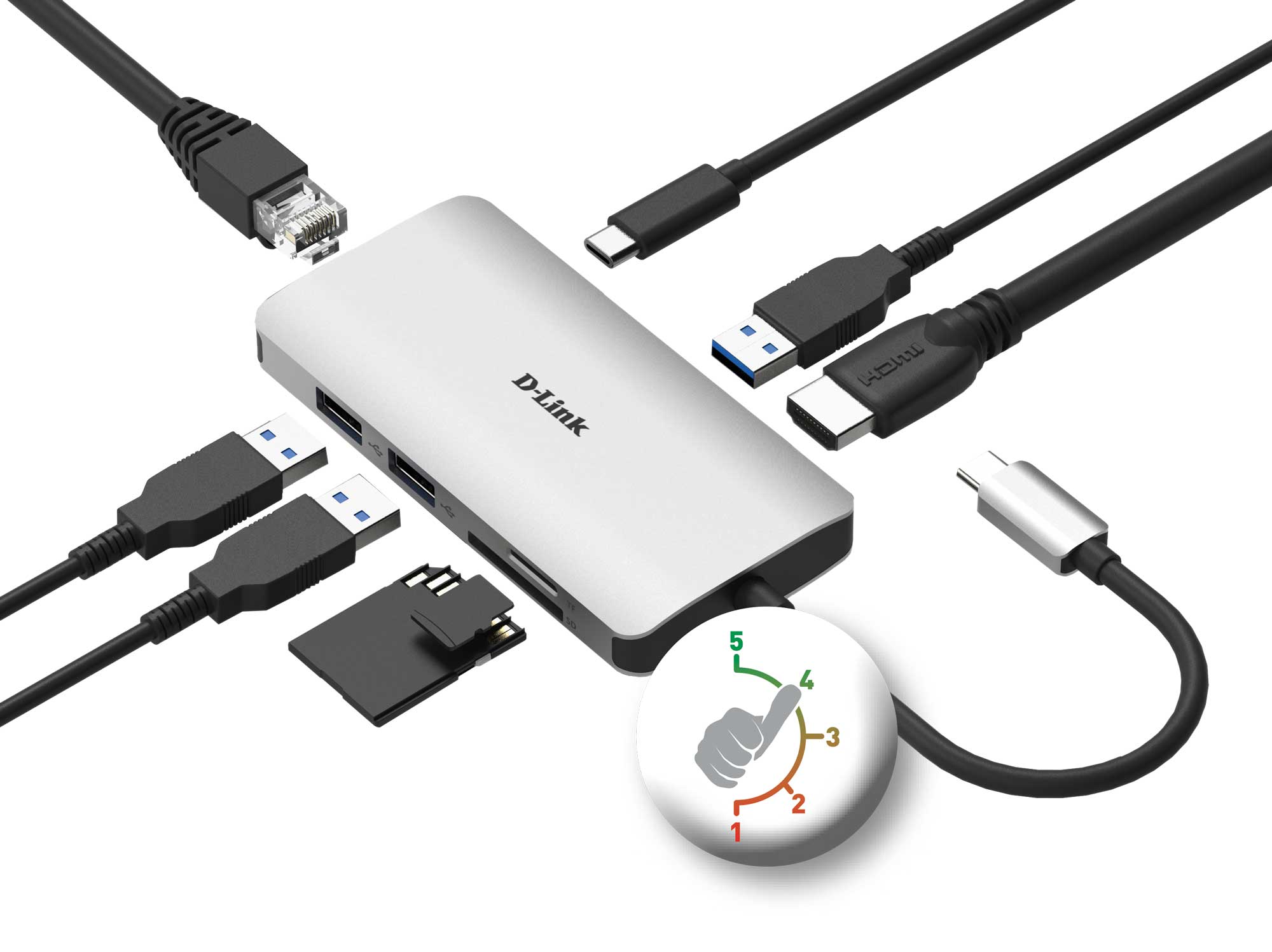 D Link USB C HUB 8u1