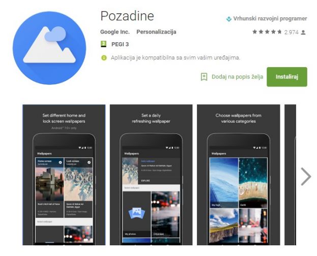 Googleova aplikacija za Wallpapere raspoloživa za sve Android uređaje