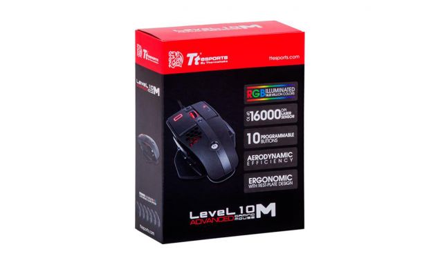 Thermaltakeov Level 10 M Advanced miš s ventilacijom postiže do 16000 DPI
