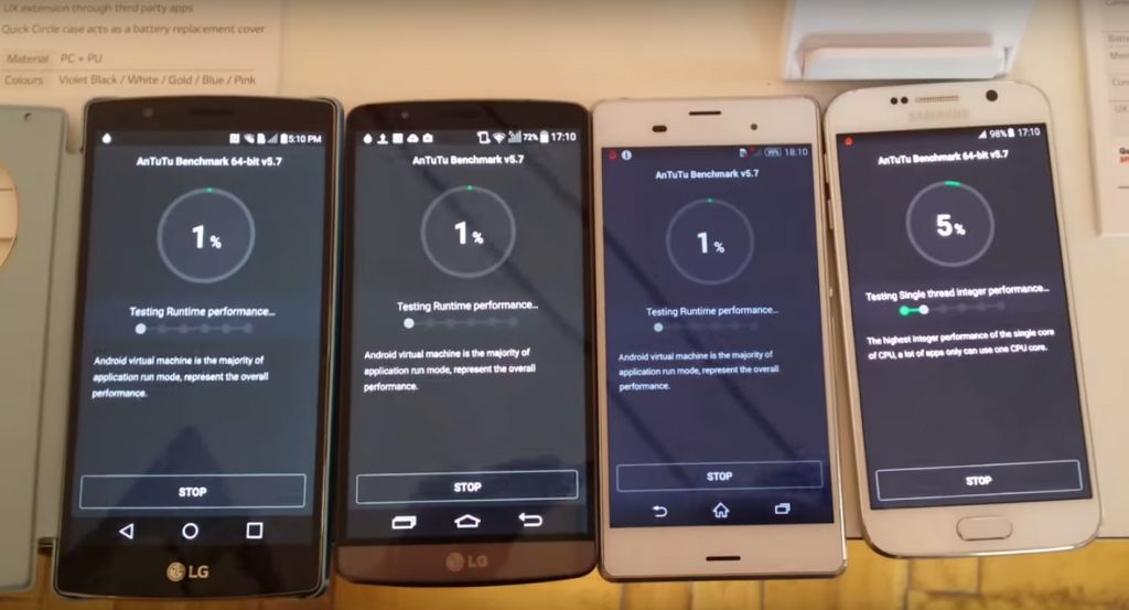 LG G4, G3, Xperia Z3, Galaxy S6 AnTuTu benchmark